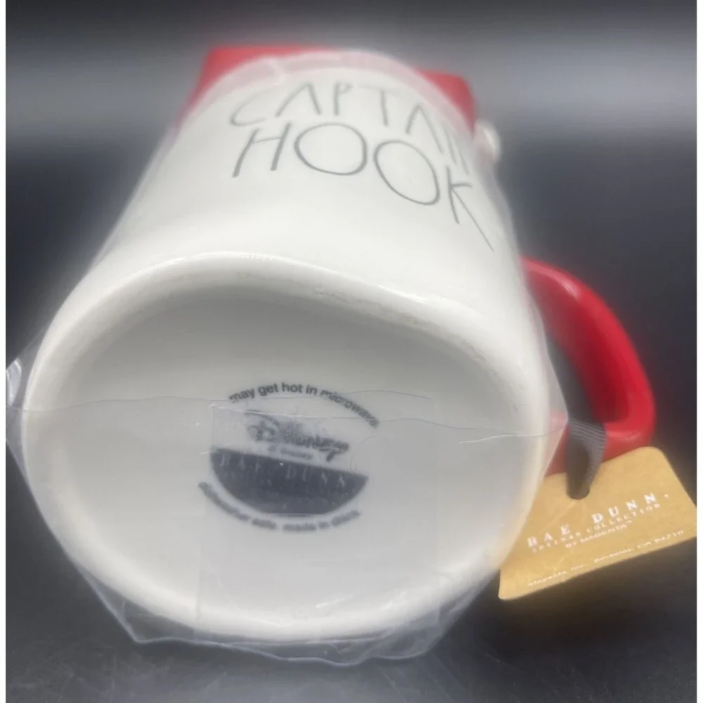 RAE DUNN Disney Captain‎ Hook Covered Coffee Tea Mug Cup NEW